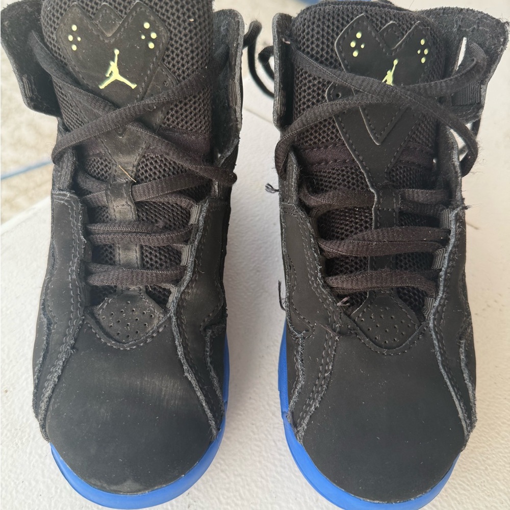Jordan Kids Black and Blue Sneakers